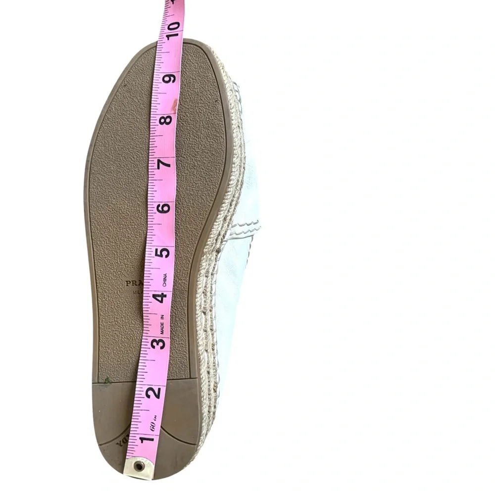 PRADA Platform Open Toe Espadrille White Nappa Leather